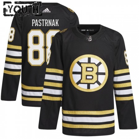 Boston Bruins 100th Anniversary David Pastrnak Adidas 2023-24 Schwarz Trikot Authentic - Kinder